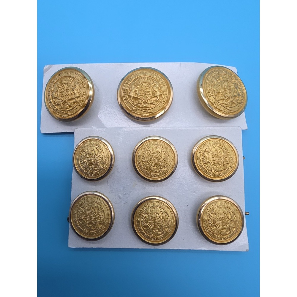 Holland & Sherry Carpe Diem Gilt set 15mm 20mm Gold Blazer Replacement Buttons